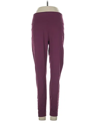 Pre-owned Oiselle Active Pants In Burgundy