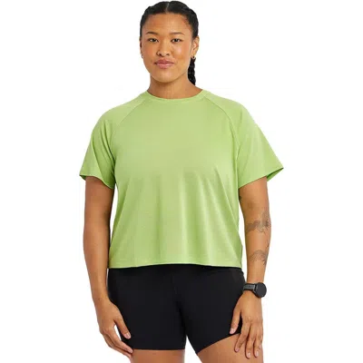 Oiselle Flyout Boxy Short-sleeve Shirt In Green