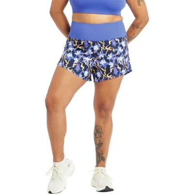 Oiselle High Rise Ra 4in Printed Short In Blue
