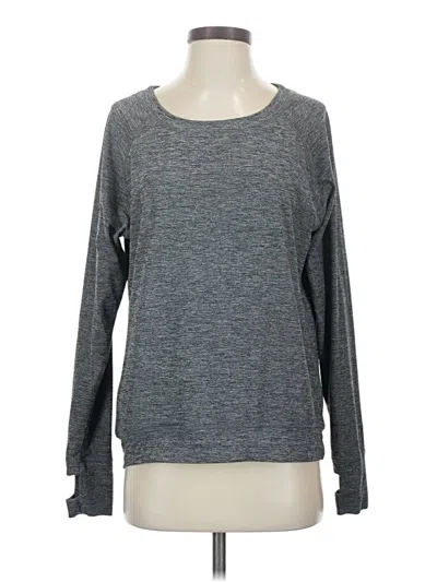Pre-owned Oiselle Long Sleeve Top Gray Crew Neck Tops