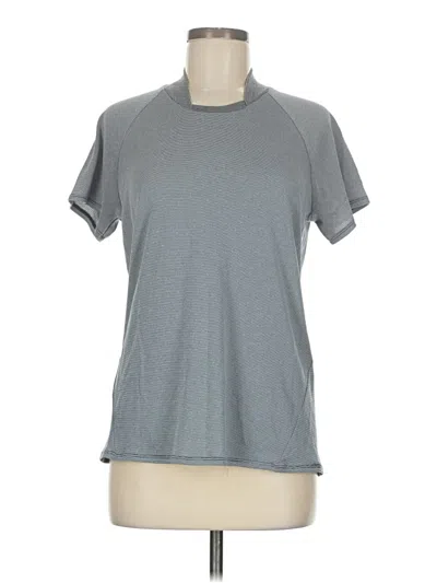 Pre-owned Oiselle Short Sleeve Top Gray Crew Neck Tops