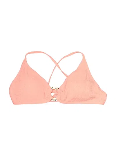 Pre-owned Oiselle Swimsuit Top Pink Hearts Pattern Swimwear