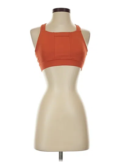 Pre-owned Oiselle Tank Top Orange Halter Neckline Tops