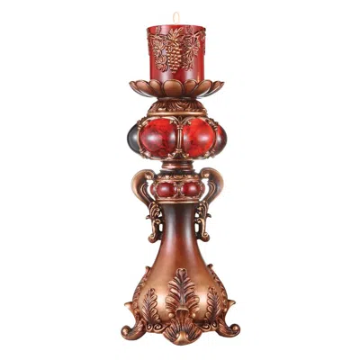Ok Lighting 16"h Candleholder In Red