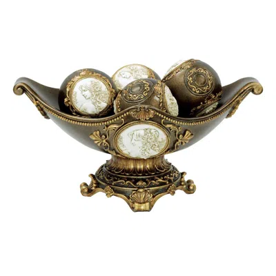 Ok Lighting 8"h Fruit Bowl In Black