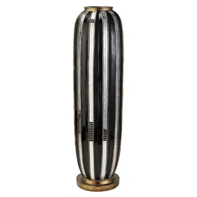 Ok Lighting Dubai Tiles Decorative Vase In Black