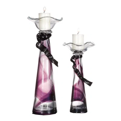 Ok Lighting Glass Candleholder In Animal Print