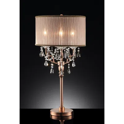 Ok Lighting Rosie Crystal Table Lamp In Black