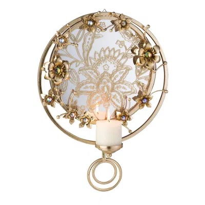 Ok Lighting Virgo Orchid Wall Candleholder (candle Not Included) In Gold