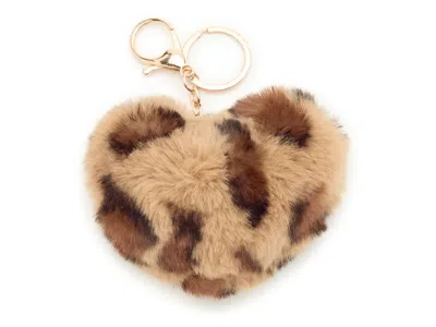 Ok Originals Leopard Heart Puff Bag Charm In Brown