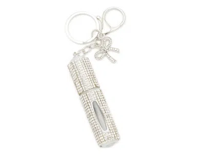 Ok Originals Rhinestone Perfume Bottle Bag Charm In Silver