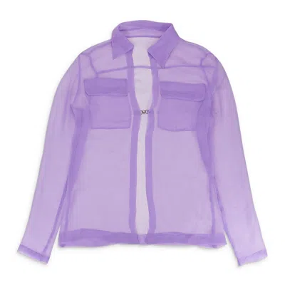Ok X Opening Ceremony See-through Lilac Blouse In Purple