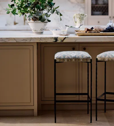 Oka Abellona Bar Stool - Kirmani Green In Black