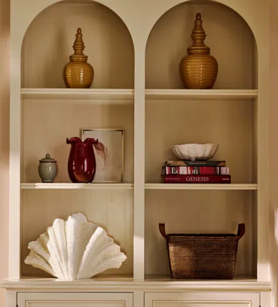 Oka Adorno Lidded Objet Pair - Mustard In Brown