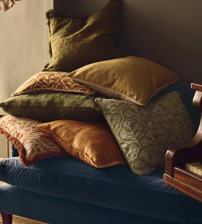 Oka Allamanda Cushion Cover - Grey/green