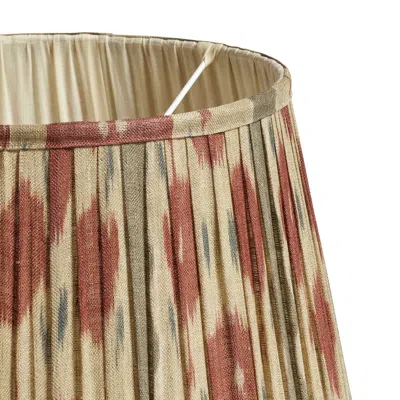 Oka Amisha Pleated Linen Lampshade 35cm - Slate Blue/gold