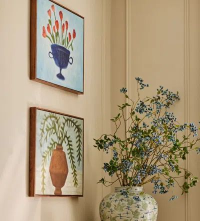 Oka Anthodis Hand-painted Wall Art Pair - Multi