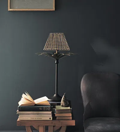 Oka Avalon Square Silk Lampshade 25cm - Ink Blue