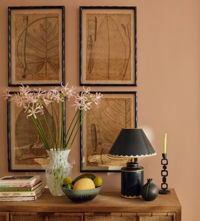 Oka Basilius Framed Leaf Prints - Set Of Four - Natural