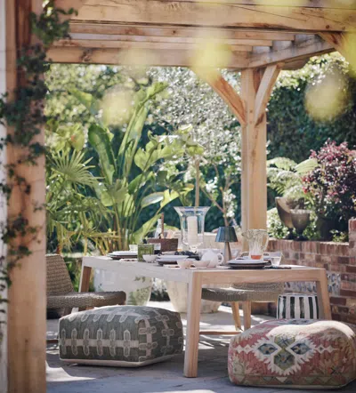 Oka Belsay Garden Dining Table - Sandstone In Neutral