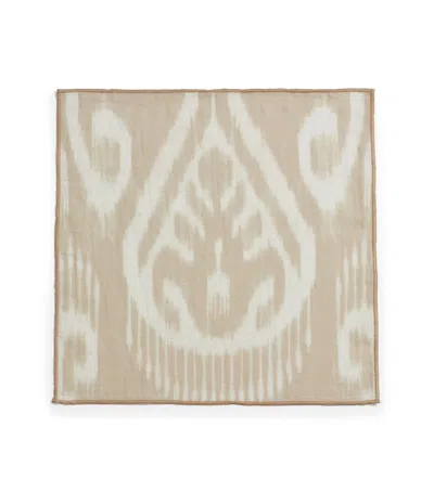 Oka Benares Ikat Napkins - Set Of Four - Oatmeal In Neutral