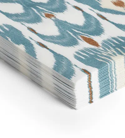 Oka Bhukara Napkins - Set Of Twenty - Air Force Blue In Multi