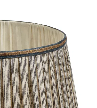 Oka Callot Pleated Silk Lampshade 35cm - Black/gold