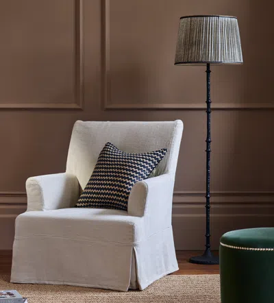 Oka Callot Pleated Silk Lampshade 45cm - Black/gold