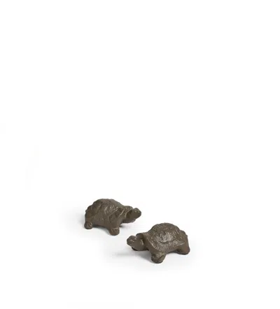Oka Chelona Pair Of Tortoises - Antique Grey