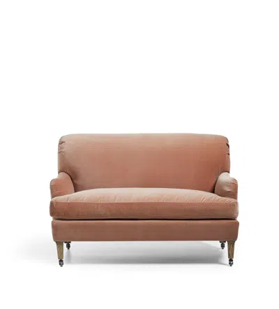 Oka Coleridge Velvet 2-seater Sofa - Apricot In Neutral