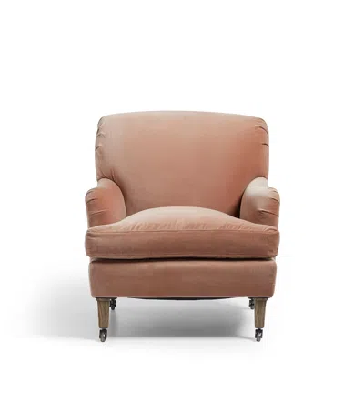 Oka Coleridge Velvet Armchair - Apricot In Neutral