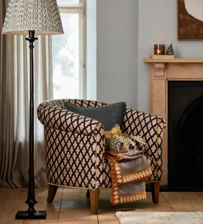 Oka Coniston Serigraph Linen Armchair - Black/natural