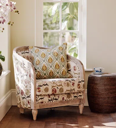 Oka Cornelia Cushion Cover - Eau De Nil In Brown