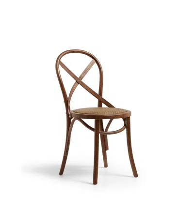 Oka Croix Rattan Dining Chair - Burnt Oak