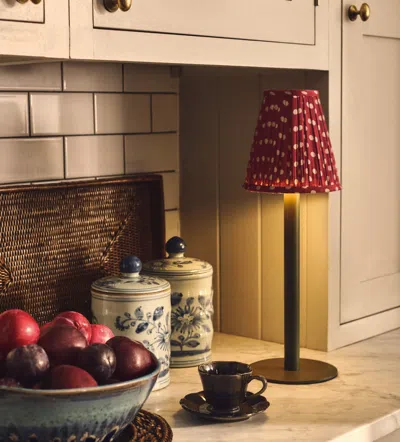 Oka Emily Silk Cone Lampshade 17cm - Maple Red/natural