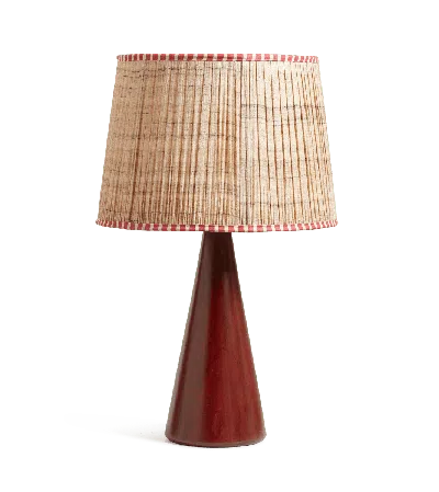 Oka Ernest Table Lamp - Brushed Red In Brown