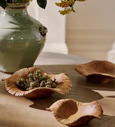 Oka Ghonsala Wooden Serving Plates - Set Of Three - Natural