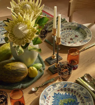 Oka Grisewood Candle Holders Pair - Petrol