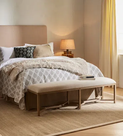 Oka Hester Bench - Flaxen Diamond Twill