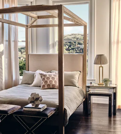 Oka Hester Four-poster Bed - King Size - Bleached Oak In Brown