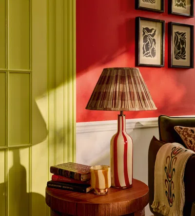 Oka Joseph Glass Table Lamp - Red