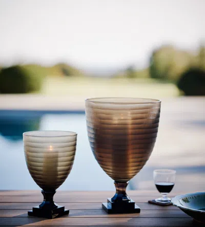 Oka Large Liora Candle Holder - Taupe In Brown