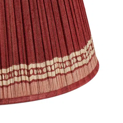 Oka Longshan Silk Pleated Lampshade 35cm - Blood Orange