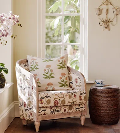 Oka Nahana Armchair - Sheki Olive In Neutral