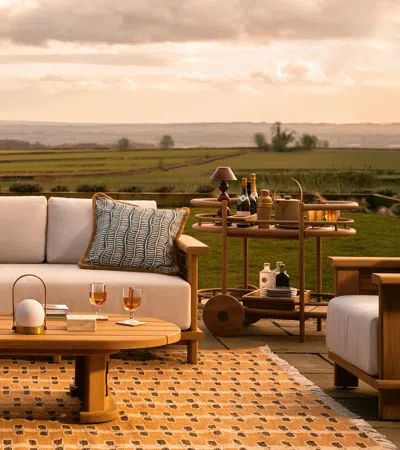 Oka Pattani Outdoor Cushion - Air Force Blue