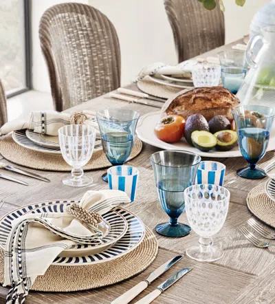 Oka Pulcinella Large Wine Glasses - Set Of Six - White