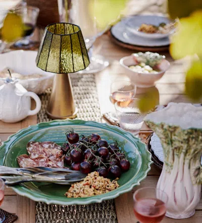 Oka Rapanelli Serving Bowl - White In Green