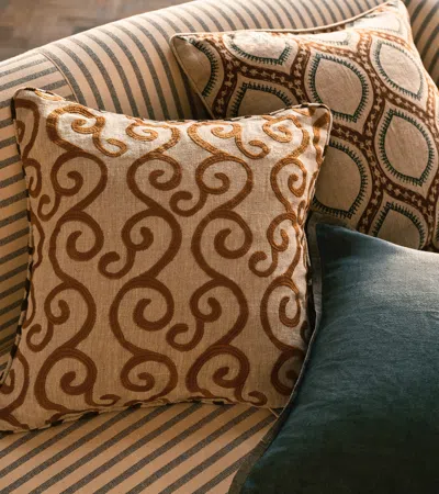 Oka Ria Cushion Cover - Burnt Orange/spruce