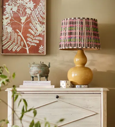 Oka Rinca Silk Pleated Lampshade 45cm - Multi