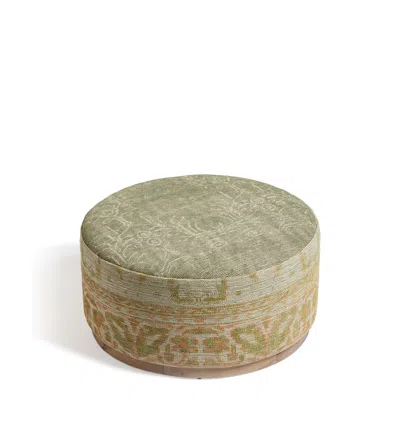 Oka Rosarch Upholstered Ottoman - Sage